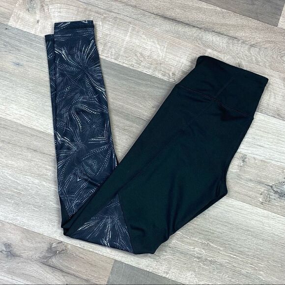 C9 by Champion Duo Dry Fireworks Pattern Block Ankle Leggings Black XS - Picture 1 of 8